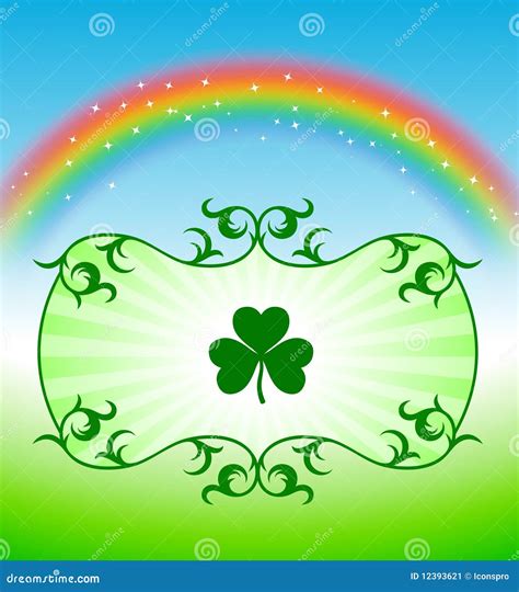 St. Patrick's Day Elements On Rainbow Background Stock Image - Image ...