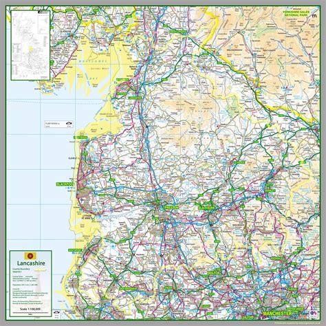 Lancashire County Map – Tiger Moon