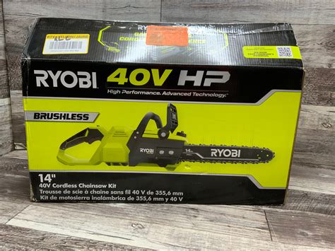 RYOBI 40V HP Brushless 14 in. Battery Chainsaw with 4.0 Ah Battery and