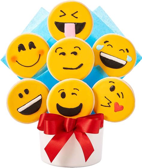 Emoji Cutout Cookie Bouquet - Cookie Bouquets