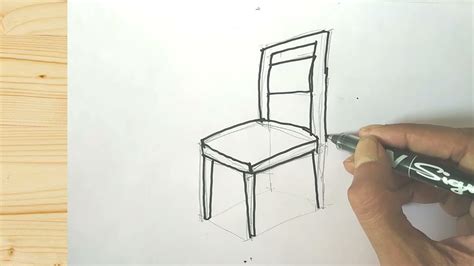 How to draw a 3d chair in perspective easy step by step - YouTube