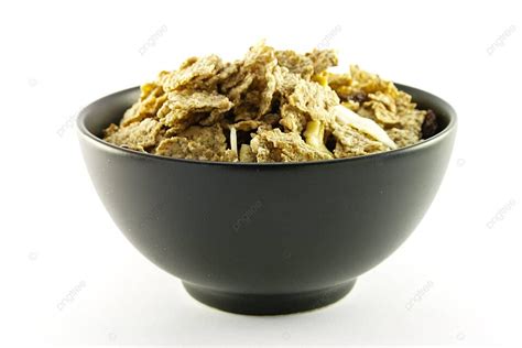 Bran Flakes In A Black Bowl Wheat Eating Fibre Photo Background And ...