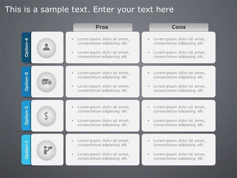 Business Options Pros and Cons PowerPoint Template