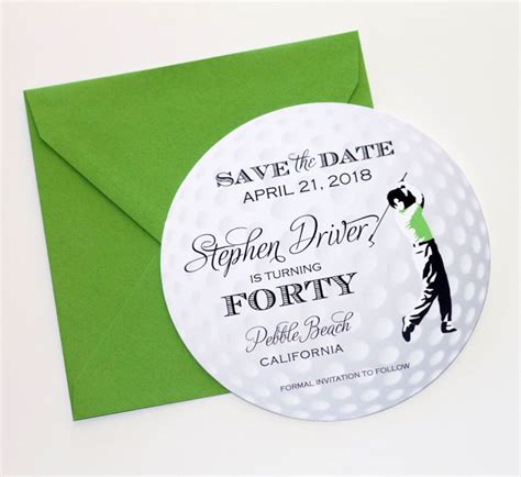 Golf Ball Save the Date Card Golf Invitation Golf Themed - Etsy