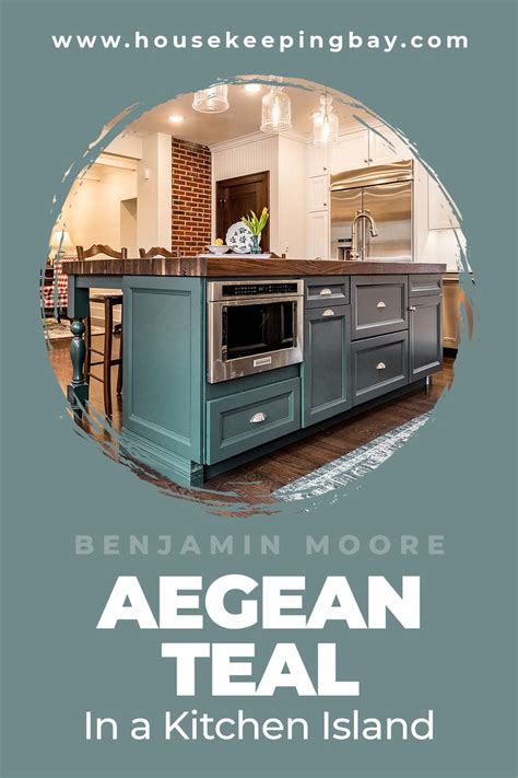 Aegean Teal By Benjamin Moore In a Kitchen Island | Teal kitchen walls ...