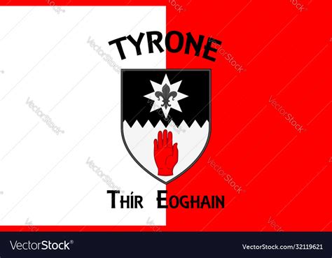 Flag county tyrone in ulster ireland Royalty Free Vector