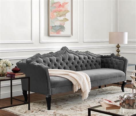 Brooks Grey Velvet Sofa from TOV (S44) | Coleman Furniture