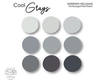 Sherwin Williams Complimentary FARMHOUSE Paint Color Palette | Etsy Grey Paint Palette, Grey ...