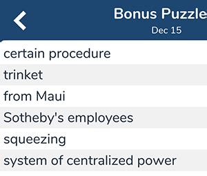 December 15, 2022 7 Little Words bonus puzzles answers