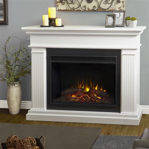 Kennedy Grand Electric Fireplace in White by Real Flame - Walmart.com - Walmart.com