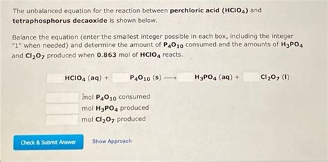 [Solved]: The unbalanced equation for the reaction between