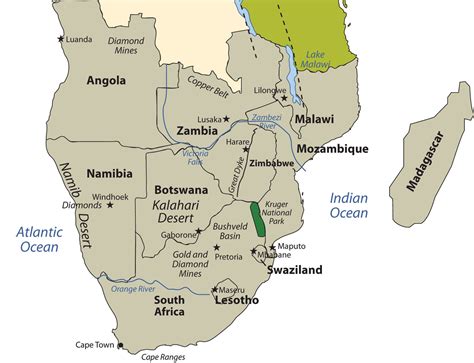 Zambezi River Map Africa