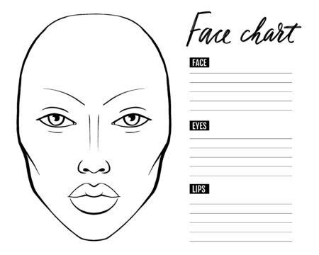 Face Chart Blank. Makeup Artist Vector Template. Royalty Free SVG ...