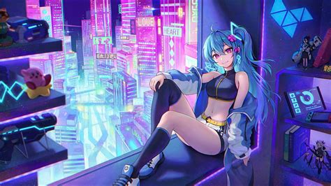 Anime Girl Purple Eyes Cyberpunk, anime-girl, anime, cyberpunk, artist, artwork, HD wallpaper ...