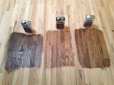 Minwax stains from left to right: Antique Brown, Early American, Provincial … | Wood floor stain ...