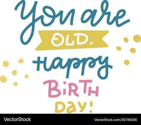 You are old happy birthday - funny comical Vector Image