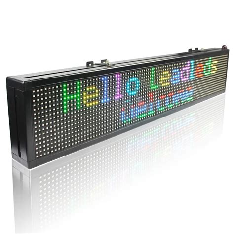 40 x 6 inches LED Sign / SMD RGB Full Color Can partition Programmable Scrolling Message LED ...