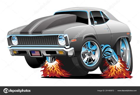 Muscle Car Hot Rod Cartoon Isolated Vector Illustration Stock Vector Image by ©hobrath #291480872