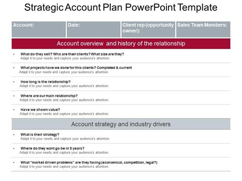 Strategic Account Plan Powerpoint Template | Presentation Graphics | Presentation PowerPoint ...