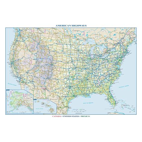 United States American Highways Wall Map by Globe Turner - The Map Shop