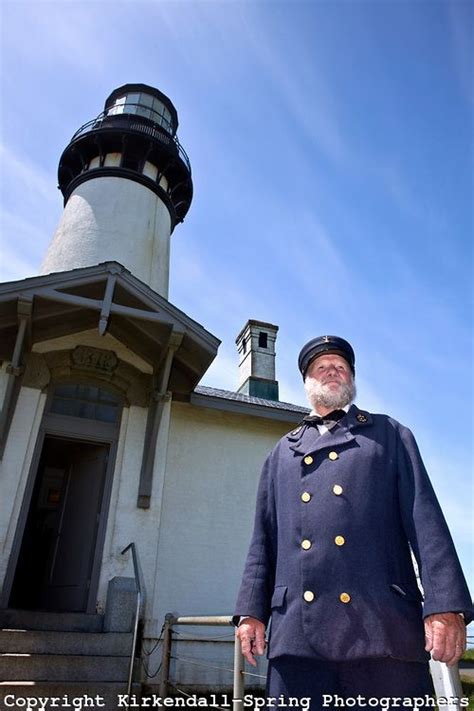 OR01008-00...OREGON - Docent Richard Elmer dressed in lighthouse keepers uniform at Yaquina Head ...