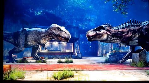 Rexy vs Tarbosaurus Jurassic World Camp cretaceous hidden adventure - YouTube