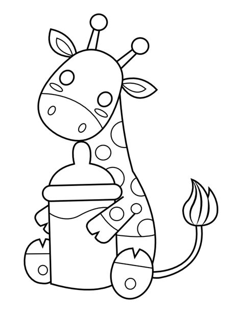 Printable Baby Giraffe Coloring Page