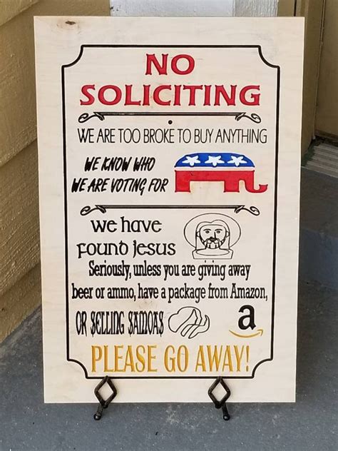 No Soliciting Sign Funny - Funny PNG