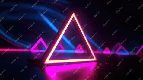 Premium AI Image | Futuristic background with neon shapes and lights