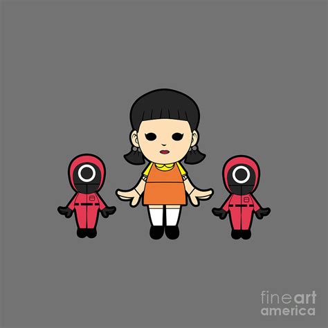 Squid Game Doll and Soldiers Drawing by Elizabeth J Campbell - Fine Art ...