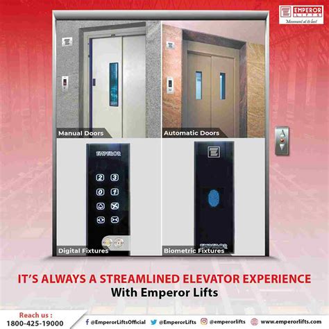 Elevator Doors types - With different sizes and dimensions