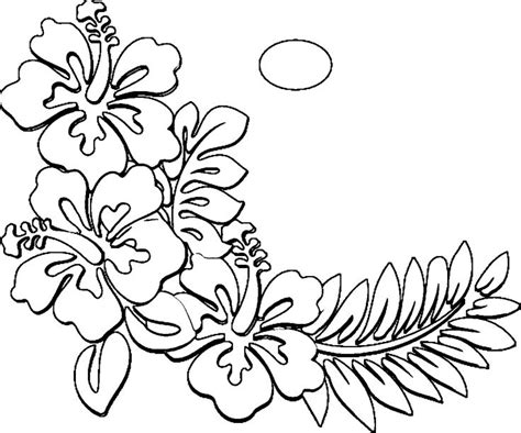 Hawaiian Coloring Flower Pages Hawaii Flowers Drawing Printable State Printables Shirt Luau ...