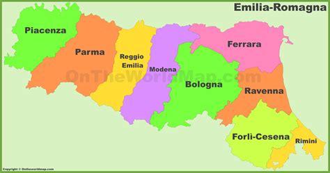 Emilia-Romagna provinces map