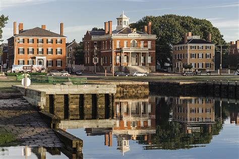 Historic buildings along the Salem Maritime National Historic site ...