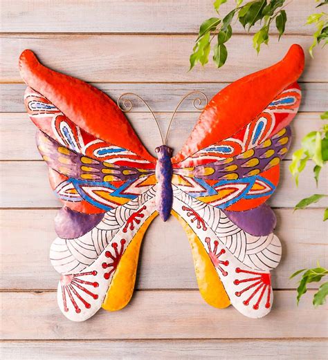 Handcrafted Colorful Metal Butterfly Wall Art | Wind and Weather