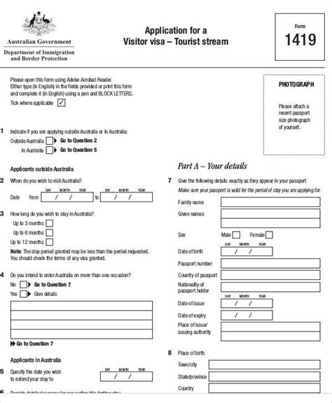 australian visitor visa form – australia visa form download – Kellydli