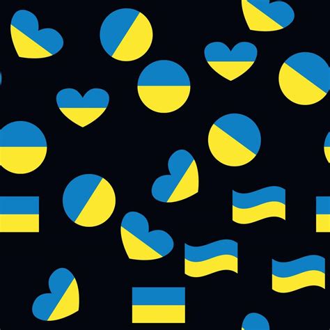 Seamless Pattern Line Ukraine Flag. Thin Outline National Background ...