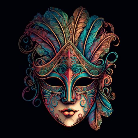 ornate colorful venetian mask in 2024 | Vector art, Drawings, Venice mask
