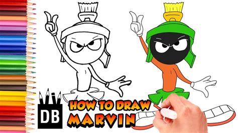 How to Draw Marvin the Martian From Lonney Tunes | Step By Step| 4 Kids - YouTube