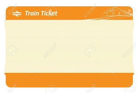 Blank Train Ticket On White Background Regarding Blank throughout Blank Train Ticket Template ...