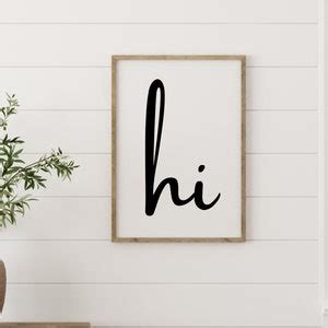 Hi Print, Entryway Sign, Hello Wall Art, Welcome, Hi Minimalist Print, Entry Prints, Hi Posters ...