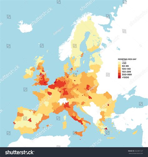 European Union Population Density Map Stock Vector (Royalty Free ...