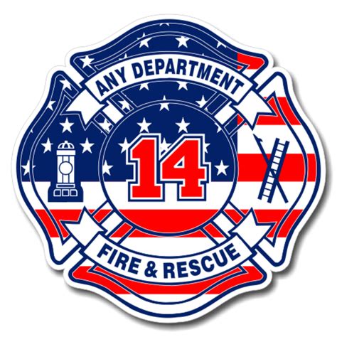 Reflective Fire Department Custom Decal (FireDecal21-R) - Teamlogo.com | Custom Imprint and ...