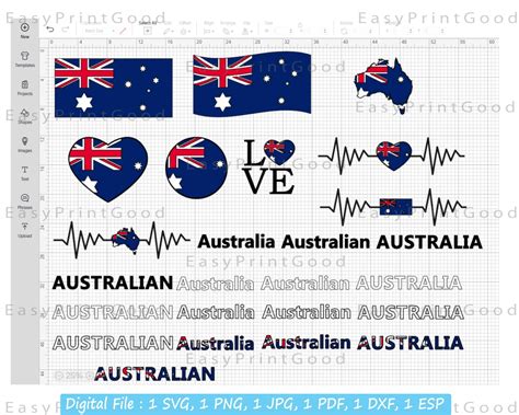 Australia Flag Svg Bundle Australian Flag Australia Name - Etsy