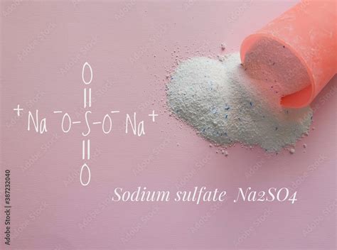 Structural chemical formula of sodium sulfate molecule with laundry ...