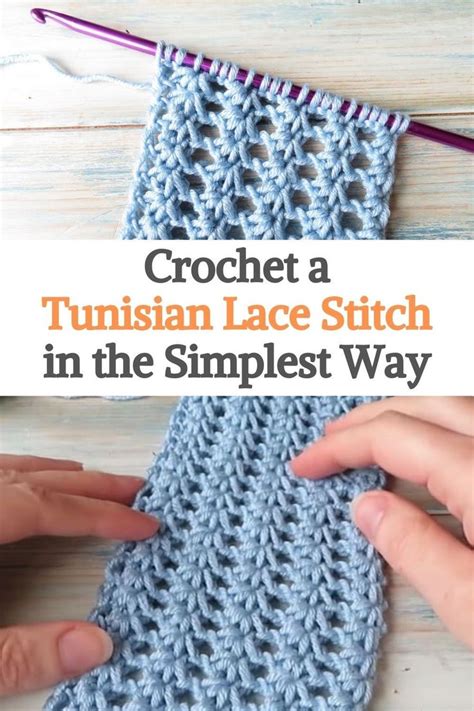 How to Crochet a Tunisian Lace Stitch in the Simplest Way | Tunisian crochet patterns, Tunisian ...