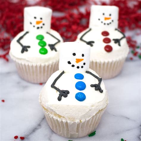 Melting Snowman Cupcakes • Sarahs Bake Studio