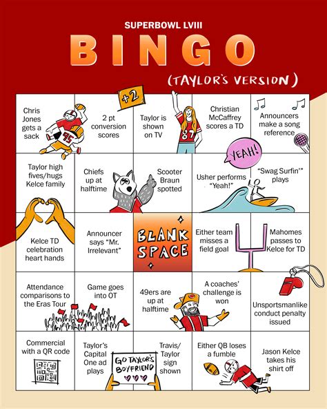 Taylor Swift Super Bowl bingo: Play our printable version - The Washington Post