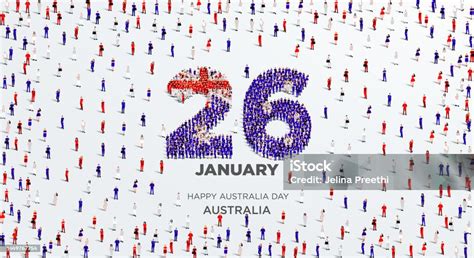 Happy Australia Day A Large Group Of People Form To Create The Number 26 As Australia Celebrates ...