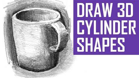 How to Draw 3D Cylinder Shapes | With Shading & Perspective - YouTube